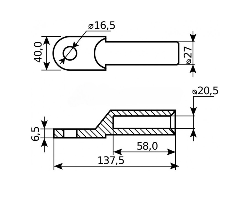 Ծայրակալ պղնձե DT-240 SED